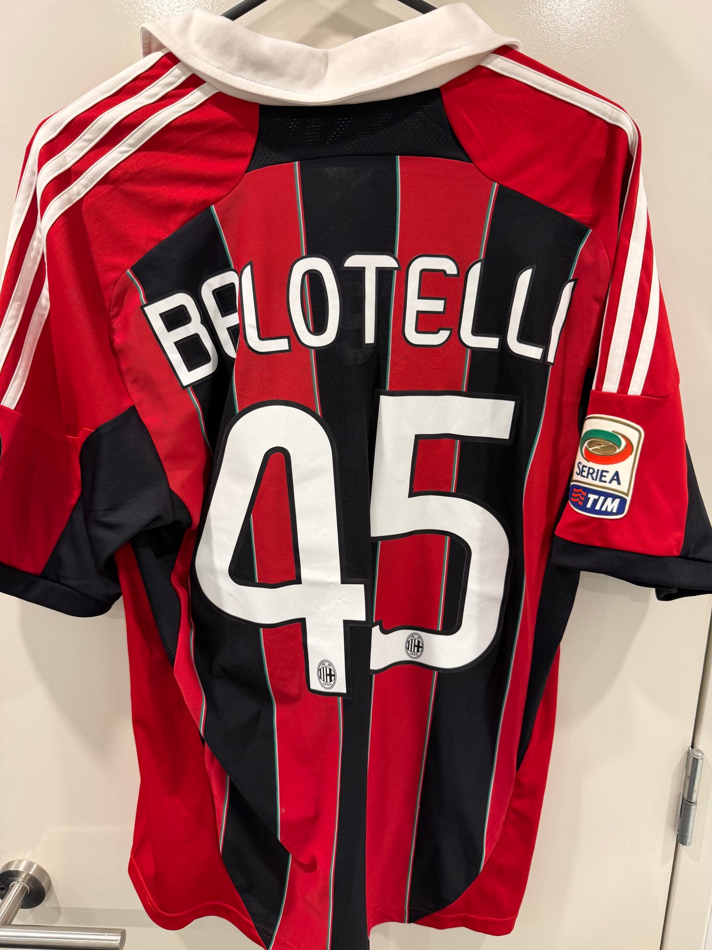 Adidas AC Milan 2011/12 Home Jersey – #45 Balotelli (Serie A Edition)- L